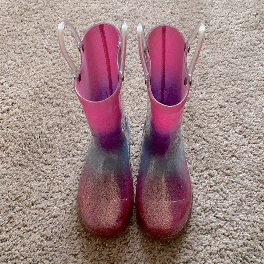 Sparkle light up rain boots